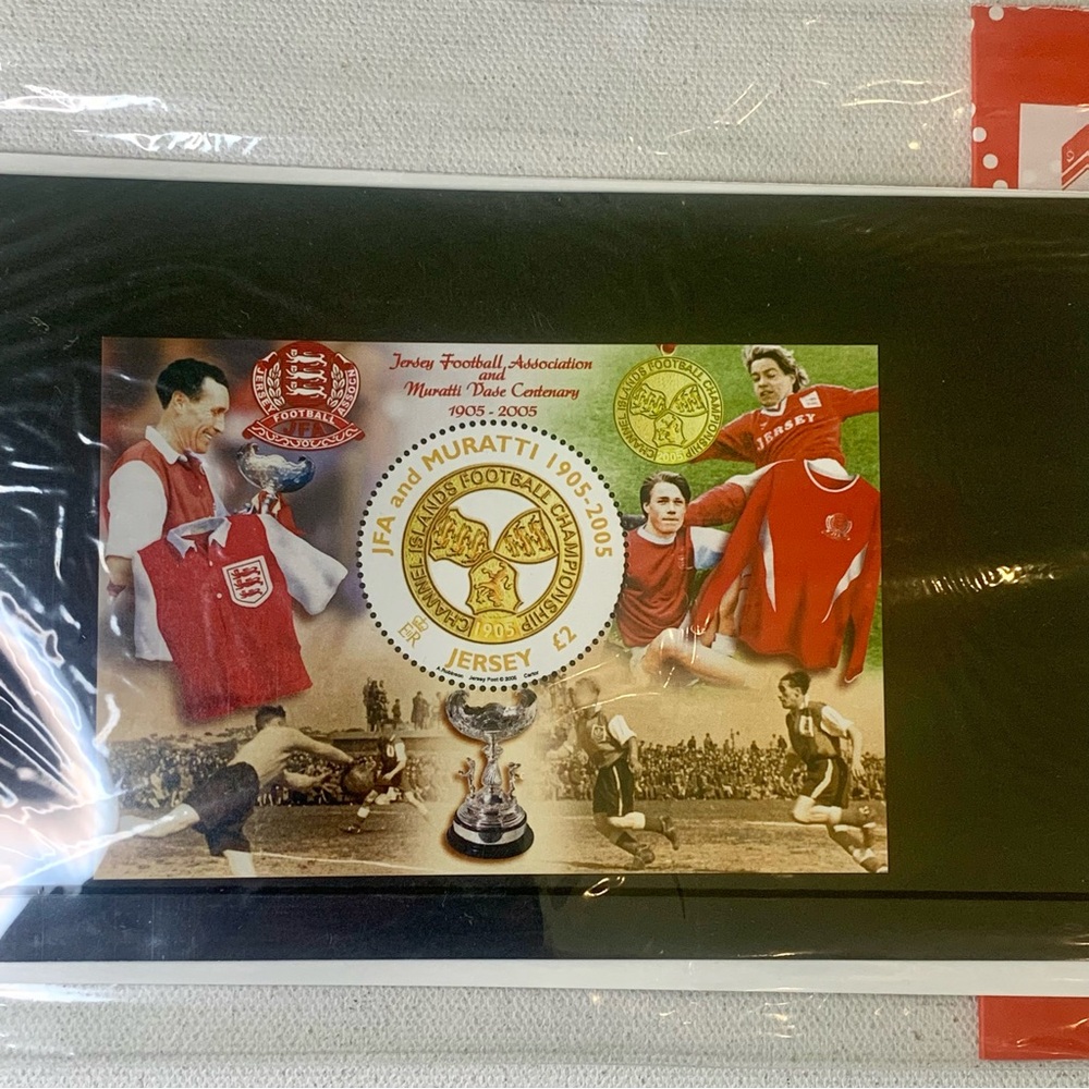 2005 Jersey Stamps Football Association Muratti Vase Miniature Centenary Sheet - Picture 3 of 4